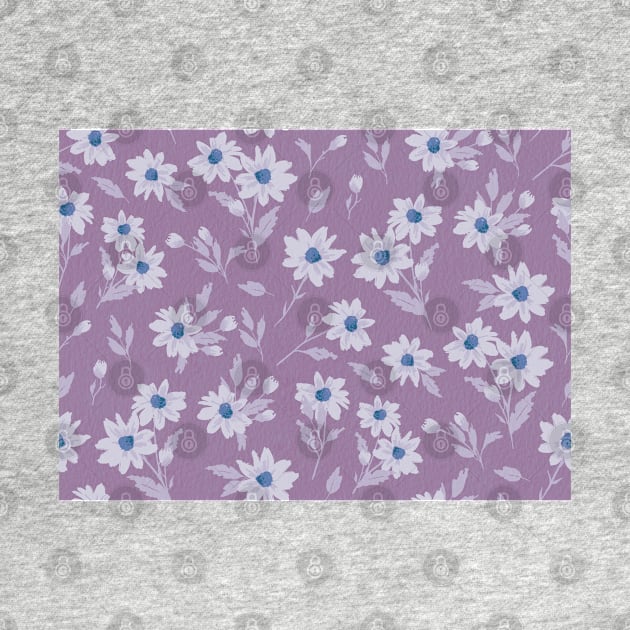 The cute flower pattern in light purple and blue colours by marina63